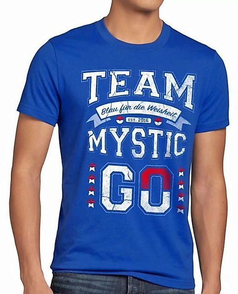 style3 Print-Shirt Herren T-Shirt Team Blau Mystic Weisheit poke go catch e günstig online kaufen