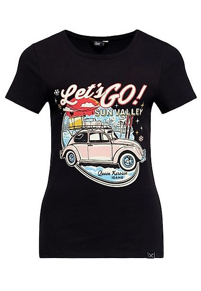 QueenKerosin T-Shirt Sun Valley (1-tlg) mit Vintage-Car-Print günstig online kaufen