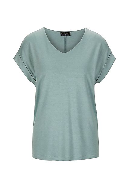GOLDNER Kurzarmshirt "Uni leichtes Shirt Viertelarm" kleiner Aufschlag am A günstig online kaufen