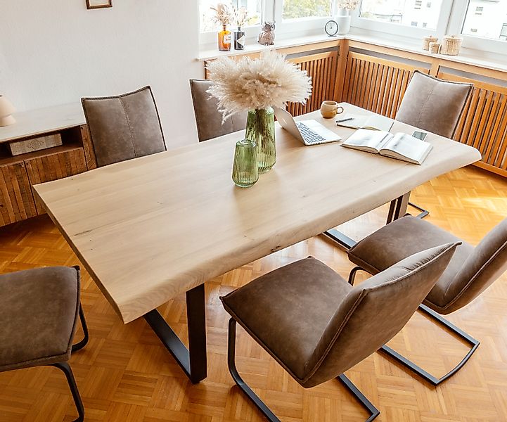 DELIFE Esstisch Edge, Eiche Natur 200x100 günstig online kaufen