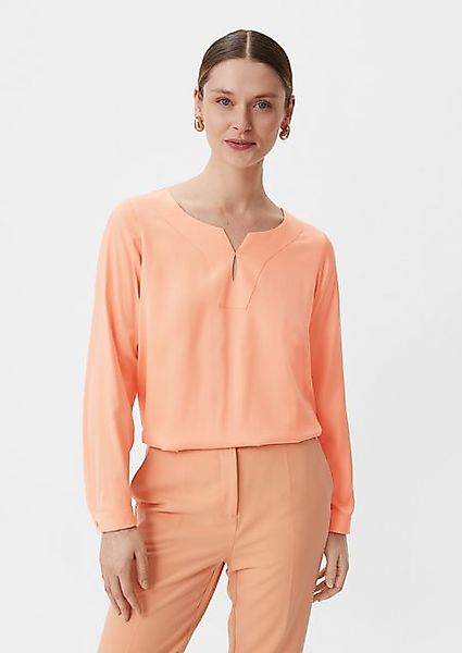 Comma Langarmbluse Satinbluse mit Tunika-Ausschnitt Cut günstig online kaufen