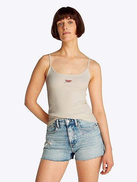 Tommy Jeans Spaghettitop "TJW SCRIPT STRAPPY TOP", in Rippoptik, mit Logosc günstig online kaufen