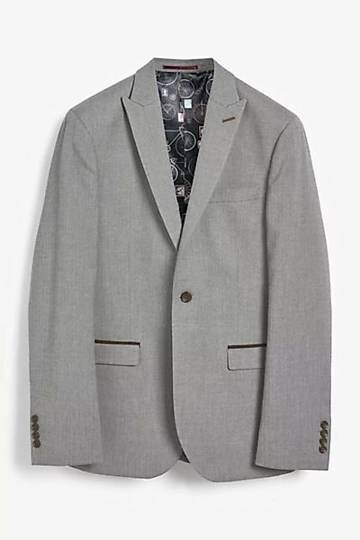 Next Baukastensakko Anzug mit Fischgratmuster: Skinny Fit Jacke (1-tlg) günstig online kaufen