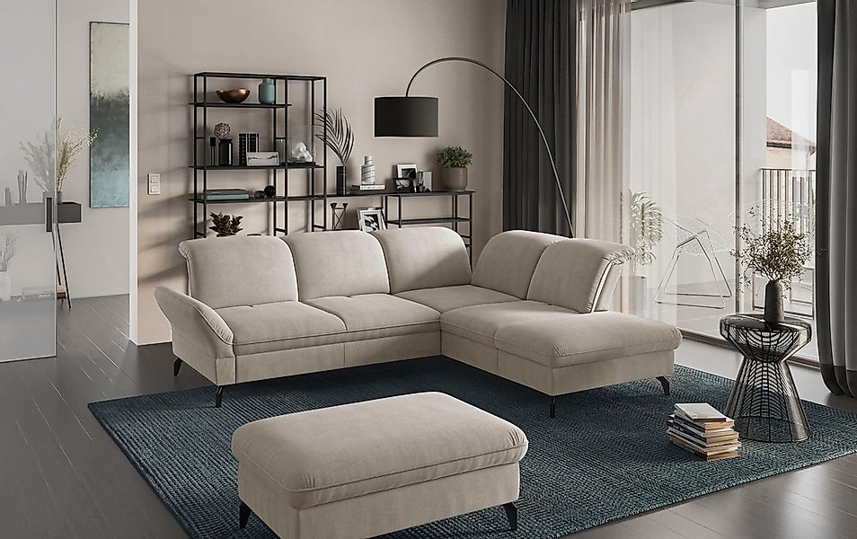 sit&more Ecksofa »Leandro L-Form«, Wahlweise mit Bett-, Kopfteil - und Arml günstig online kaufen