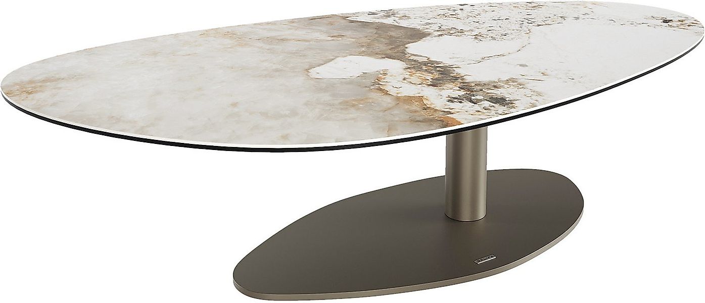 DELIFE Couchtisch Edge, Oval 140x75 cm Keramik Minas Melange Vibany Metall günstig online kaufen