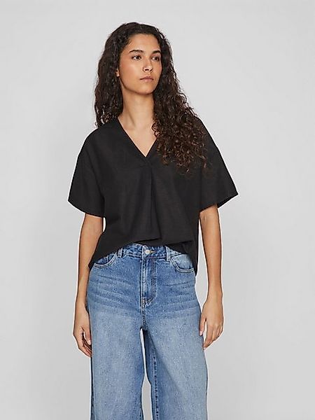 Vila Blusenshirt V-Ausschnitt mit Überlappung und Kurzarm VIPRISILLA V-NECK günstig online kaufen