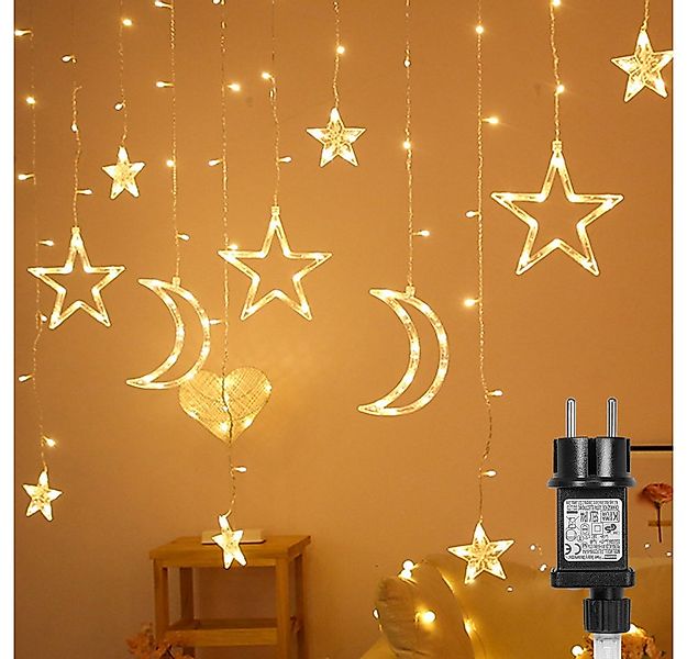 Sunicol LED-Lichterkette Sterne Lichtervorhang Lichternetz, 8 Modi, 3.5M mi günstig online kaufen