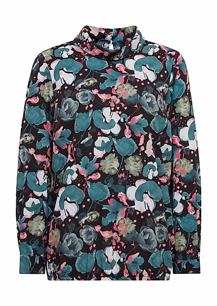 GOLDNER Klassische Bluse "Kurzgröße Abstrakte Druckbluse mit leichtem Glanz günstig online kaufen