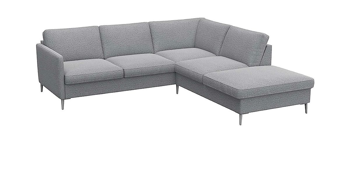FLEXLUX Ecksofa »Fiore, L-Form«, schmale Armlehnen, Füße alufarben, B/T 234 günstig online kaufen