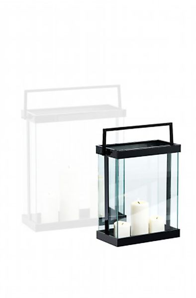 LUXOR geradlinige Laterne aus gehärtetem Sicherheitsglas 42 cm günstig online kaufen