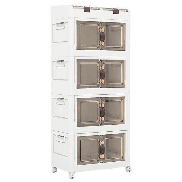 Costway 210 L Stapelboxen Faltbar 4 Kästen 54,5 x 34,5 x 132 cm günstig online kaufen
