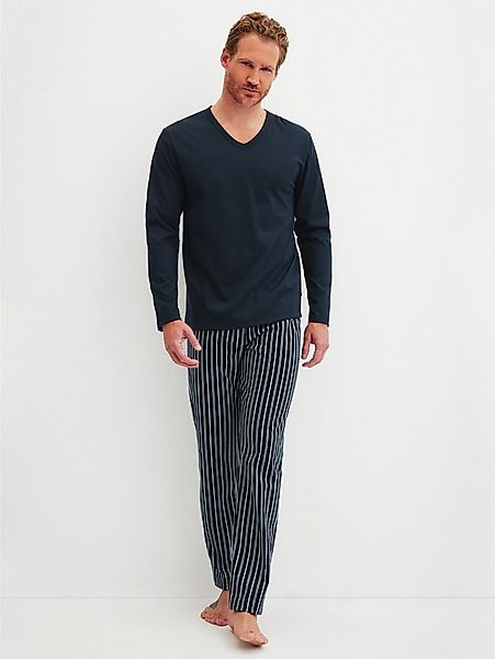 CALIDA Schlafanzug Cotton Special (2 tlg) Langarm, V-Ausschnitt, Comfort Fi günstig online kaufen
