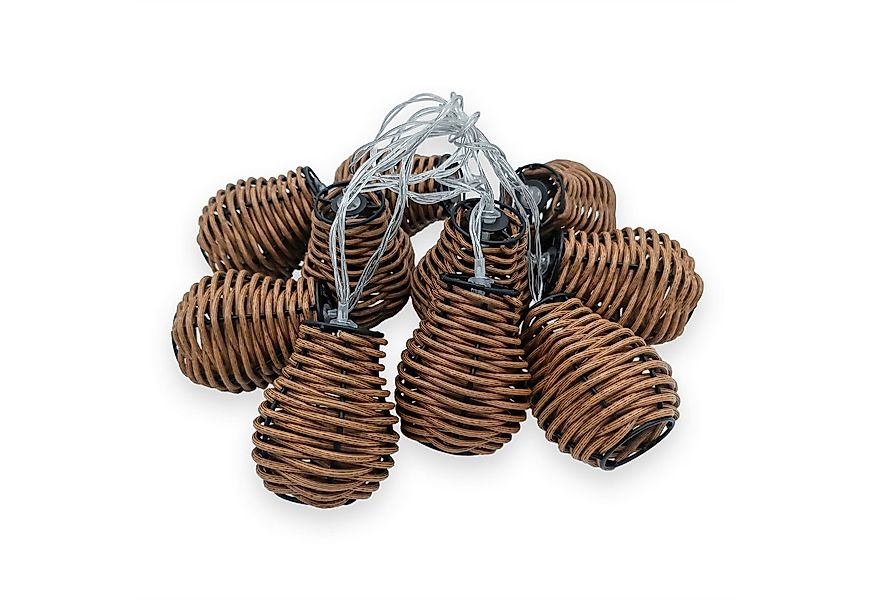 Spetebo LED-Lichterkette LED Rattan Lichterkette warm weiß - 10 LED / 180 c günstig online kaufen