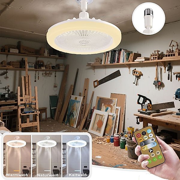 MUPOO Deckenventilator Deckenlampen Ventilatoren E27, Fernbedienung, günstig online kaufen
