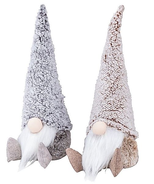 Levandeo® Weihnachtsfigur, 2er Set Wichtel Deko Figuren H40cm Grau Braun We günstig online kaufen
