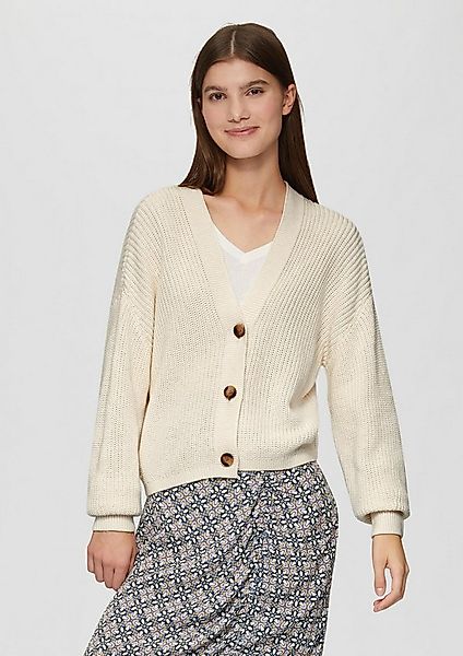 QS Cardigan Strickjacke Strickjacke aus Baumwollmix günstig online kaufen