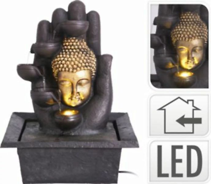 Koopman "LED Zimmerbrunnen ""Buddha"" 30x24x40cm" gold/schwarz günstig online kaufen