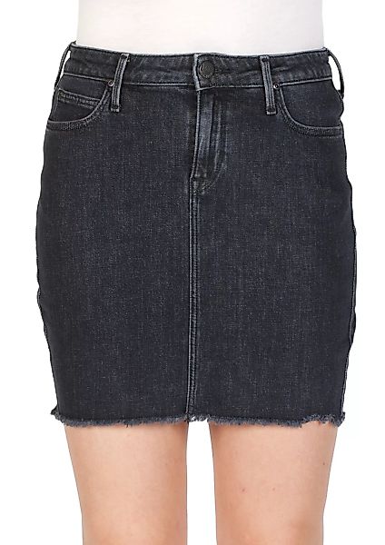 Lee Damen Jeansrock Mid Skirt - Schwarz - Black Stone günstig online kaufen