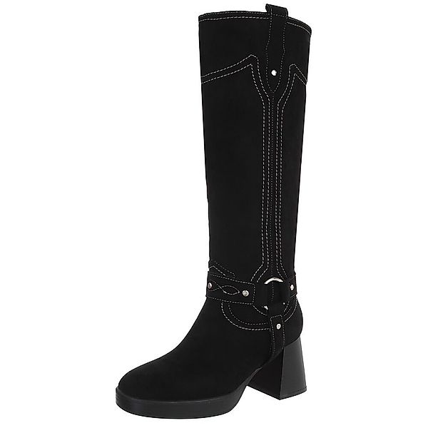 Ital-Design Eleganter Damen-Stiefel mit Blockabsatz und günstig online kaufen