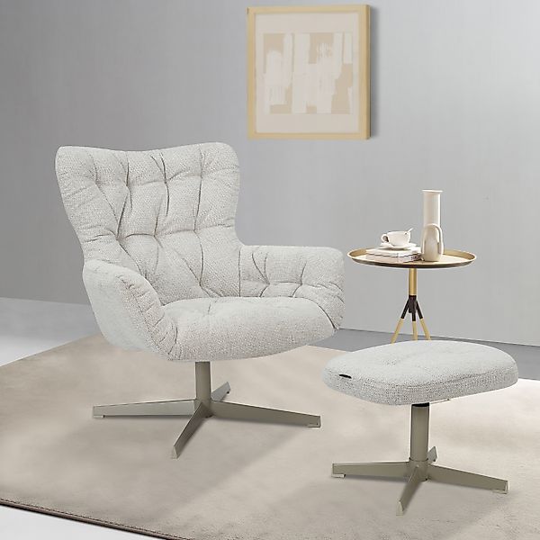 INOSIGN Drehsessel »VERGAS Ohrensessel mit Hocker im Set«, Relaxsessel mit günstig online kaufen