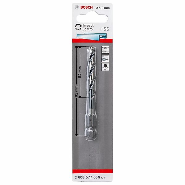 Bosch HSS-Spiralbohrer Impact Control 5 mm x 91 mm x 52 mm günstig online kaufen