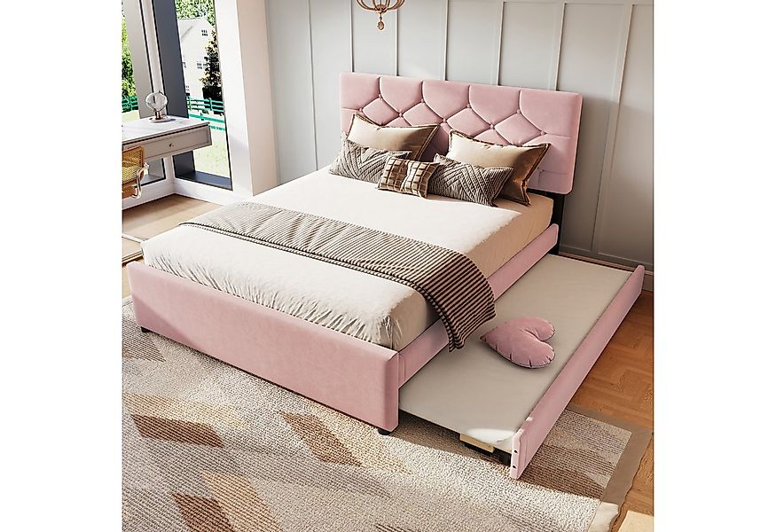 Merax Polsterbett (1-tlg), Doppelbett 140x200cm mit Ausziehbett 90x190cm un günstig online kaufen