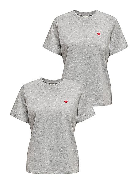 JACQUELINE de YONG T-Shirt 2er-Set Rundhals günstig online kaufen