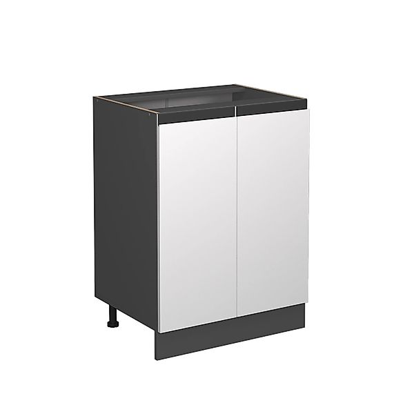 Vicco Küchenunterschrank R-Line Weiß/Anthrazit 60 cm J-Shape ohne Arbeitspl günstig online kaufen