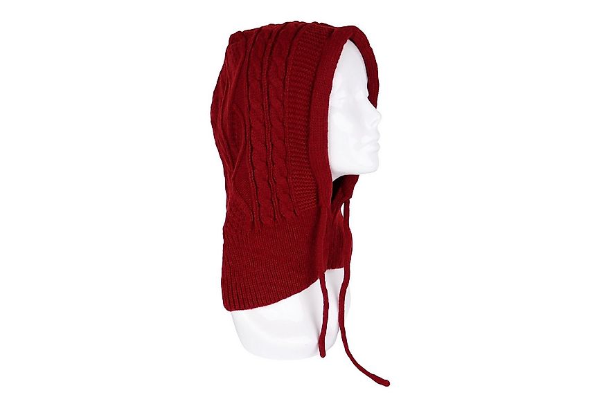 MIRROSI Strickmütze Damen BALACLAVA mit Zopfmuster oder Unifarben Wintermüt günstig online kaufen