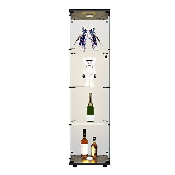 FUROKOY Glasvitrine Standvitrine, Modern Glas Vitrinenschrank günstig online kaufen