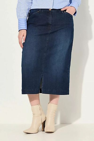 Ulla Popken Jeansrock Jeansrock Stretch 5-Pocket-Schnitt Schlitz vorne günstig online kaufen