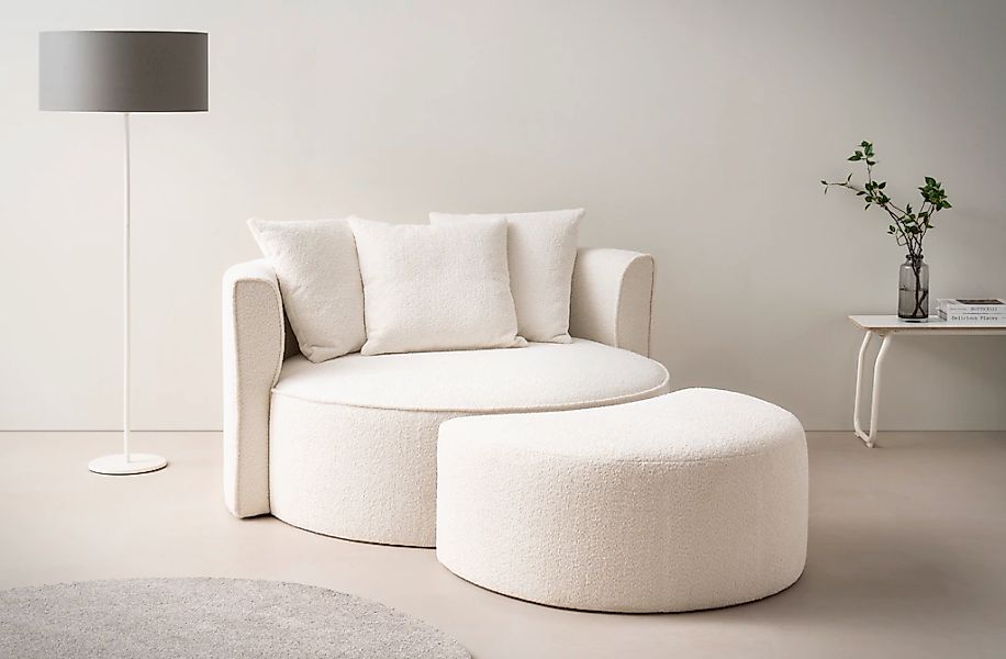 LeGer Home by Lena Gercke XXL-Sessel "ISALIE, Rundsessel mit Hocker, Lesese günstig online kaufen
