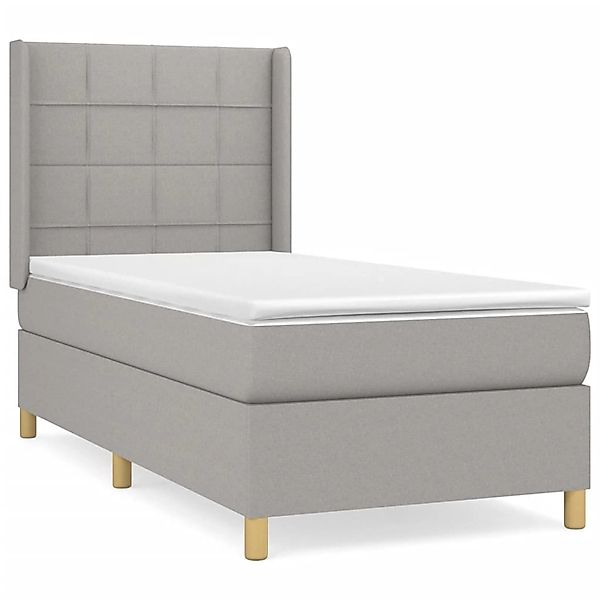 vidaXL Boxspringbett mit Matratze Hellgrau 90x190 cm Stoff1380099 günstig online kaufen