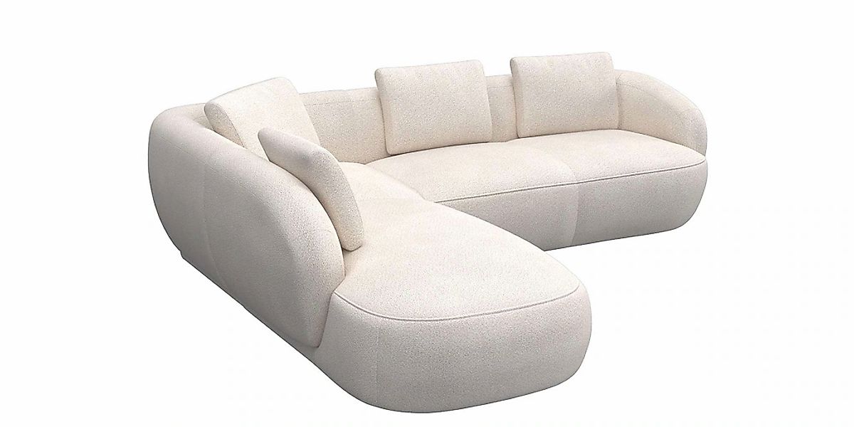 FLEXLUX Ecksofa »Torino, rund, L-Form, Sofa-Ecke mit Ottomane«, Modernes, o günstig online kaufen