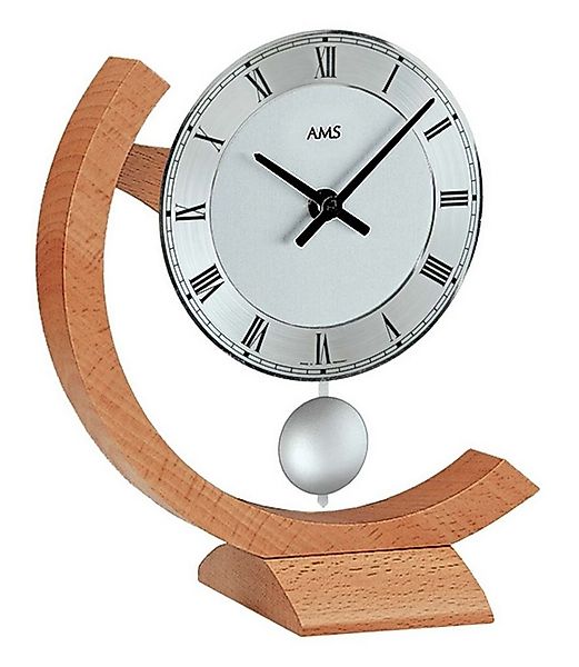 AMS Tischuhr Pendeltischuhr in Buchenholz, Quarzwerk - AMS Modell: 163 günstig online kaufen