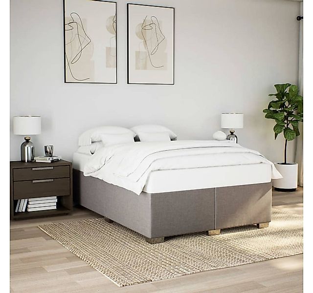 vidaXL Bett, Bettgestell ohne Matratze Taupe 140x200 cm Stoff günstig online kaufen