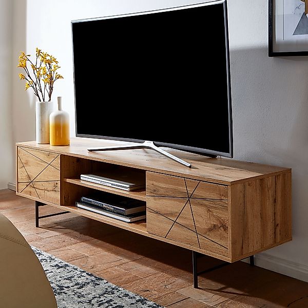Wohnling Lowboard WL6.579 (Holz Eiche-Dekor 160x45x40 günstig online kaufen