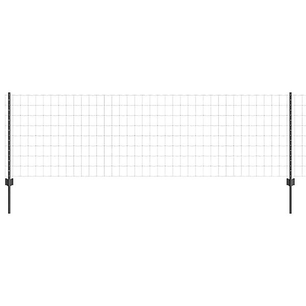 vidaXL Zaun mit Pfosten Grau 0,8 x 10 m Stahl und PVC 3336080 günstig online kaufen