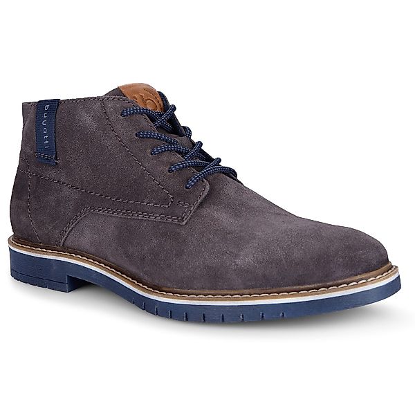 bugatti Mittelhoher Schnürschuh aus Leder Farbe dunkelgrau Größe: 42 günstig online kaufen