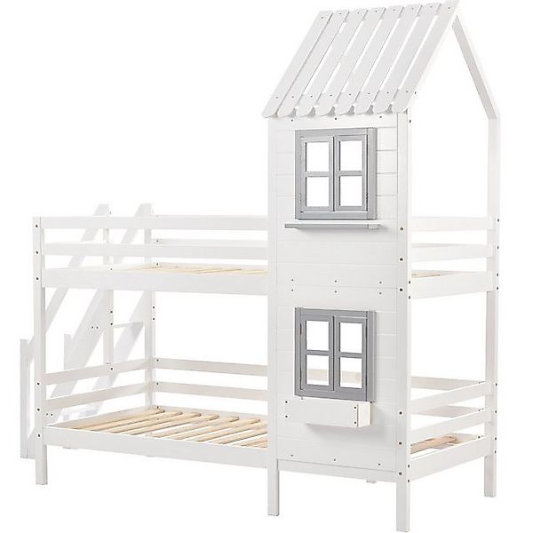Odikalo Kinderbett Etagenbett Hausbett m. Handlauf, Fenster, Fallschutz, Gi günstig online kaufen