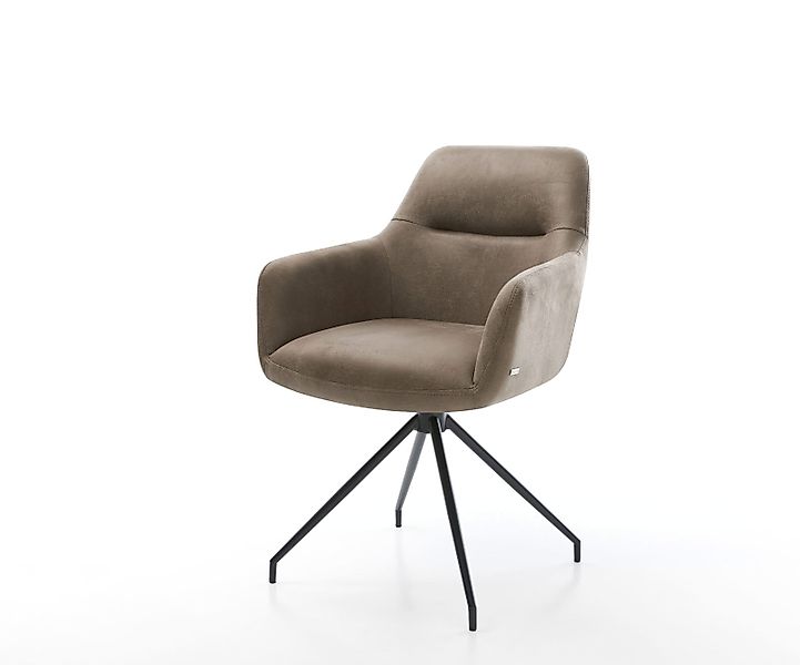 Esszimmerstuhl Pejo-Flex Mikrofaser Taupe Vintage Kreuzgestell konisch Schw günstig online kaufen