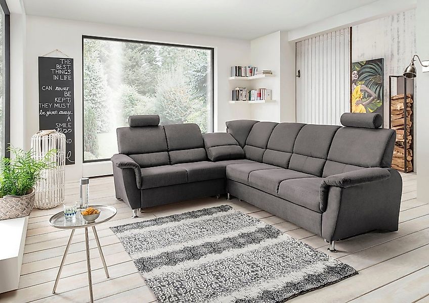 Home affaire Ecksofa Pisa L-Form, mit Schlaffunktion, Stauraum, 2x höhenver günstig online kaufen