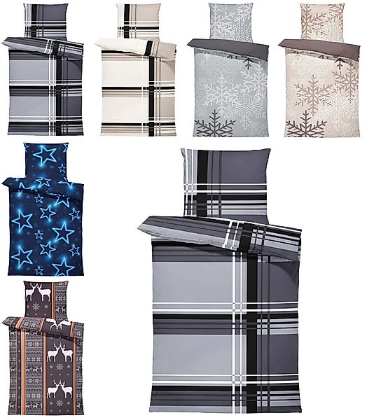 One Home Bettwäsche Winter, Biber, 2 günstig online kaufen