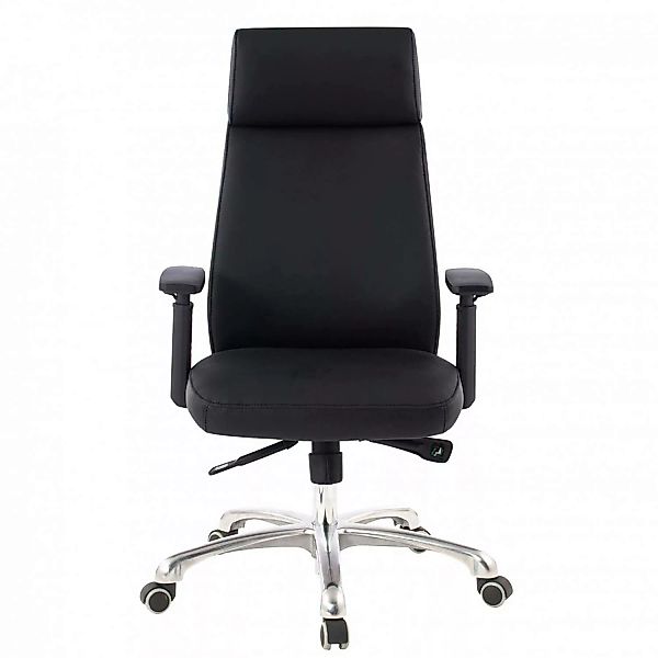Chefsessel Drehstuhl ergonomisch mit Wippfunktion, Echt-Leder schwarz B/H/T günstig online kaufen