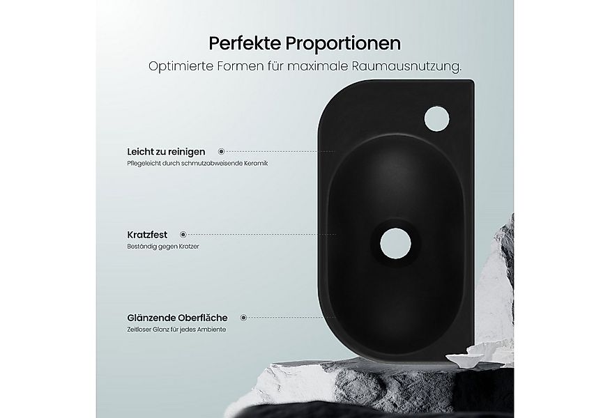 EMKE Aufsatzwaschbecken Hängewaschbecken, Aufsatzwaschtisch aus Keramik für günstig online kaufen