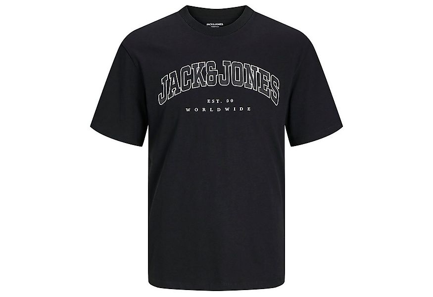 Jack & Jones Rundhalsshirt Jack&Jones XXL T-Shirt schwarz JJECALEB VARSITY günstig online kaufen