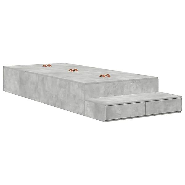 vidaXL Aufbewahrungsbettgestell Beton Grau 100 cm Holzwerkstoff 3335616 günstig online kaufen