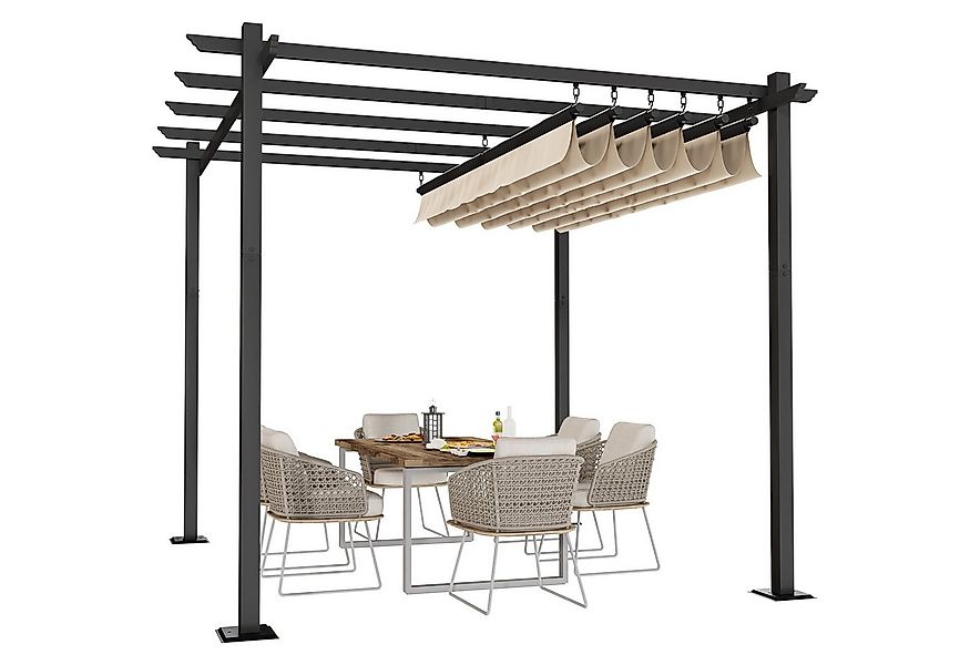 HOMALL Pavillon Pergola 3x3/3x4m Gartenpavillon Pavillon mit Aluminiumrahme günstig online kaufen