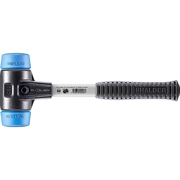 Halder Simplex Schonhammer Ø 50 mm TPE-soft Blau mit Verstärktem Temperguss günstig online kaufen