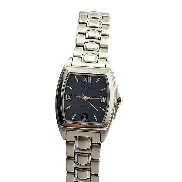 Fossil Quarzuhr Edelstahl Silber Blau - günstig online kaufen